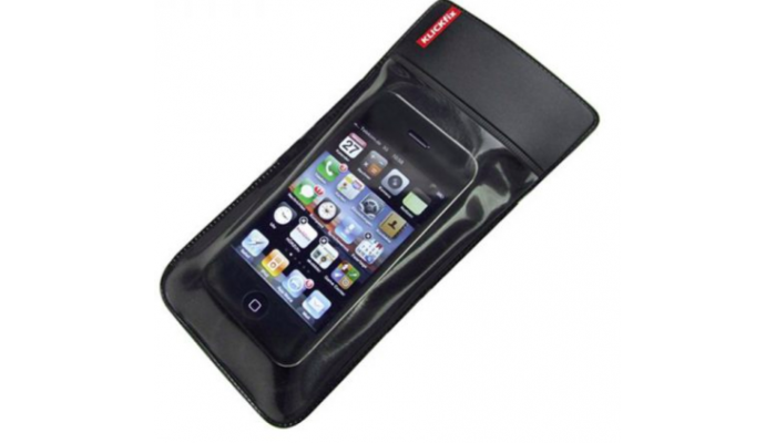 A Premium Quality Waterproof Smartphone Holder mounted on Handlebars - Made by Klickfix from Germany