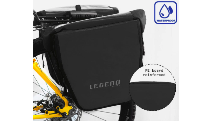 Waterproof Rear Pannier Bags - In Black Heavy Duty Canvas-CLEARANCE SALE